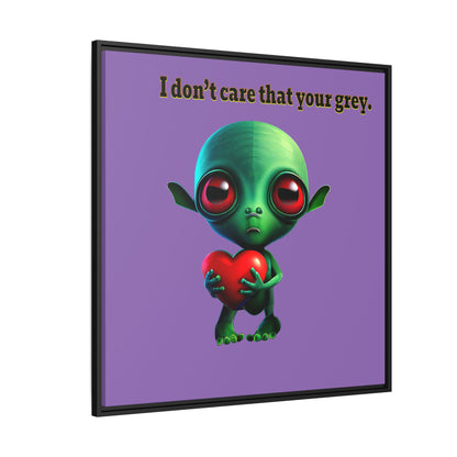 I don't care that your grey - framed canvas art (light purple)