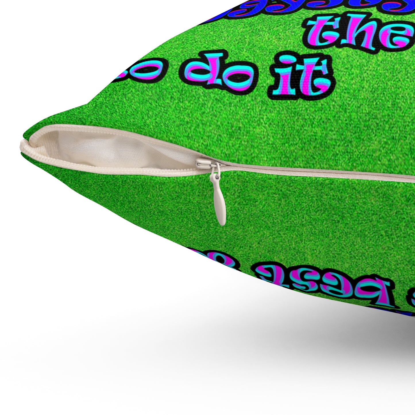doggystyle - Spun Polyester Square Pillow - (green turf)