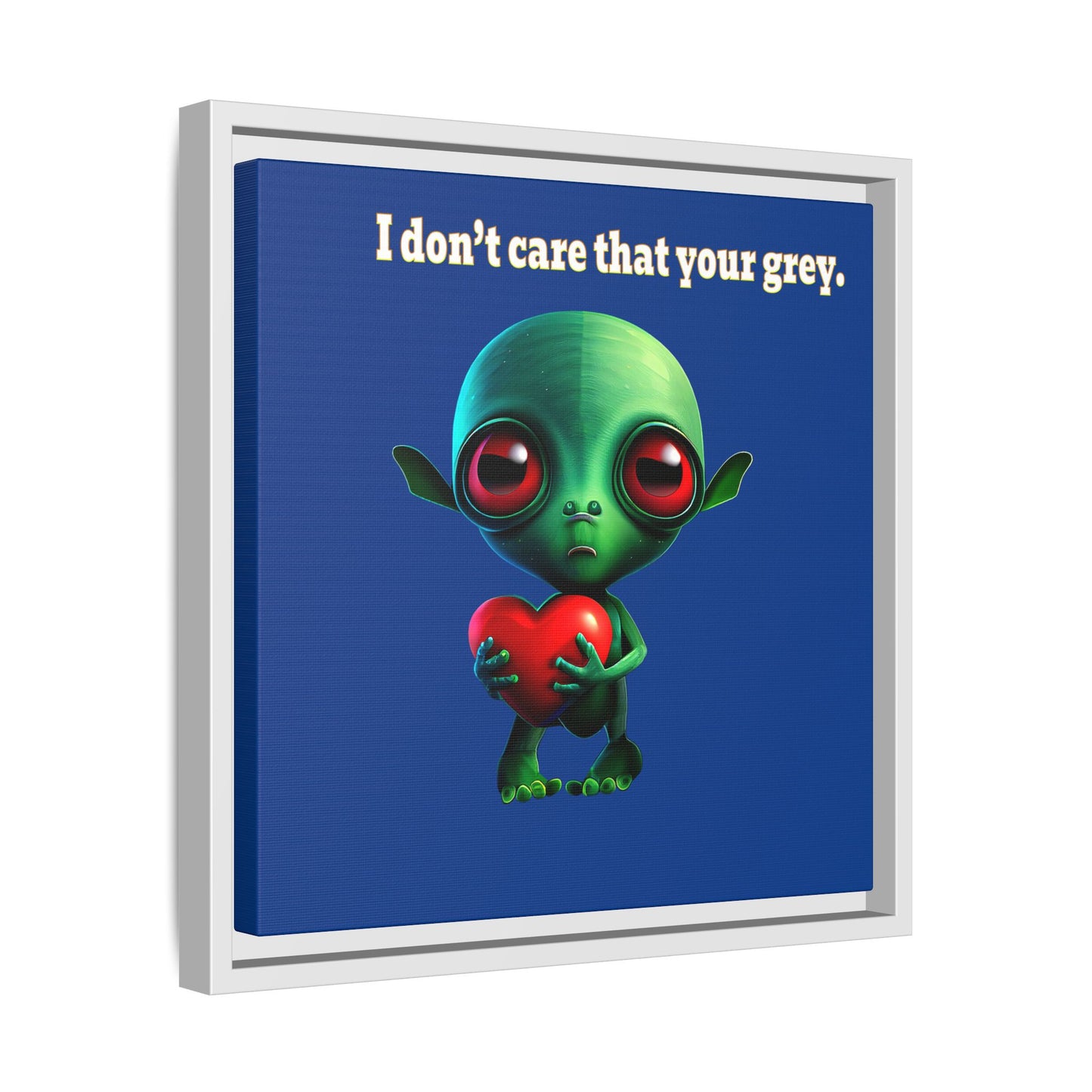 I don't care that your grey - framed canvas art (dark blue)