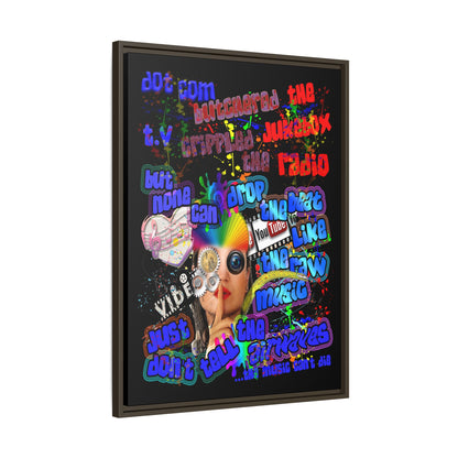 drop the beat - framed canvas art (black)