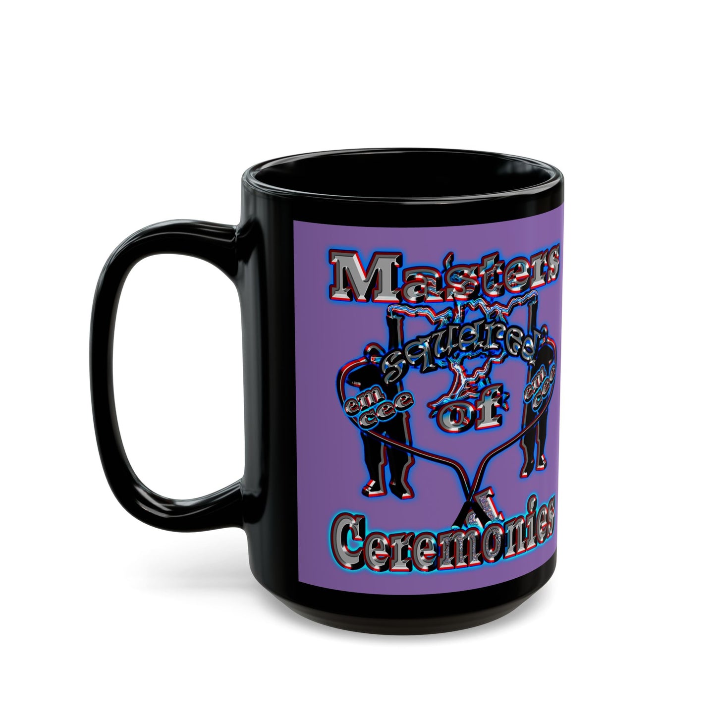 em cee squared - Black Mug (light purple)