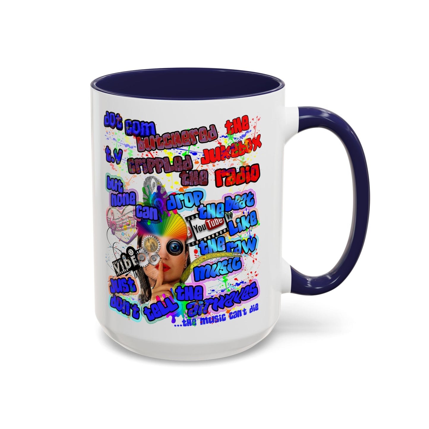 drop the beat - Accent Mug (white)