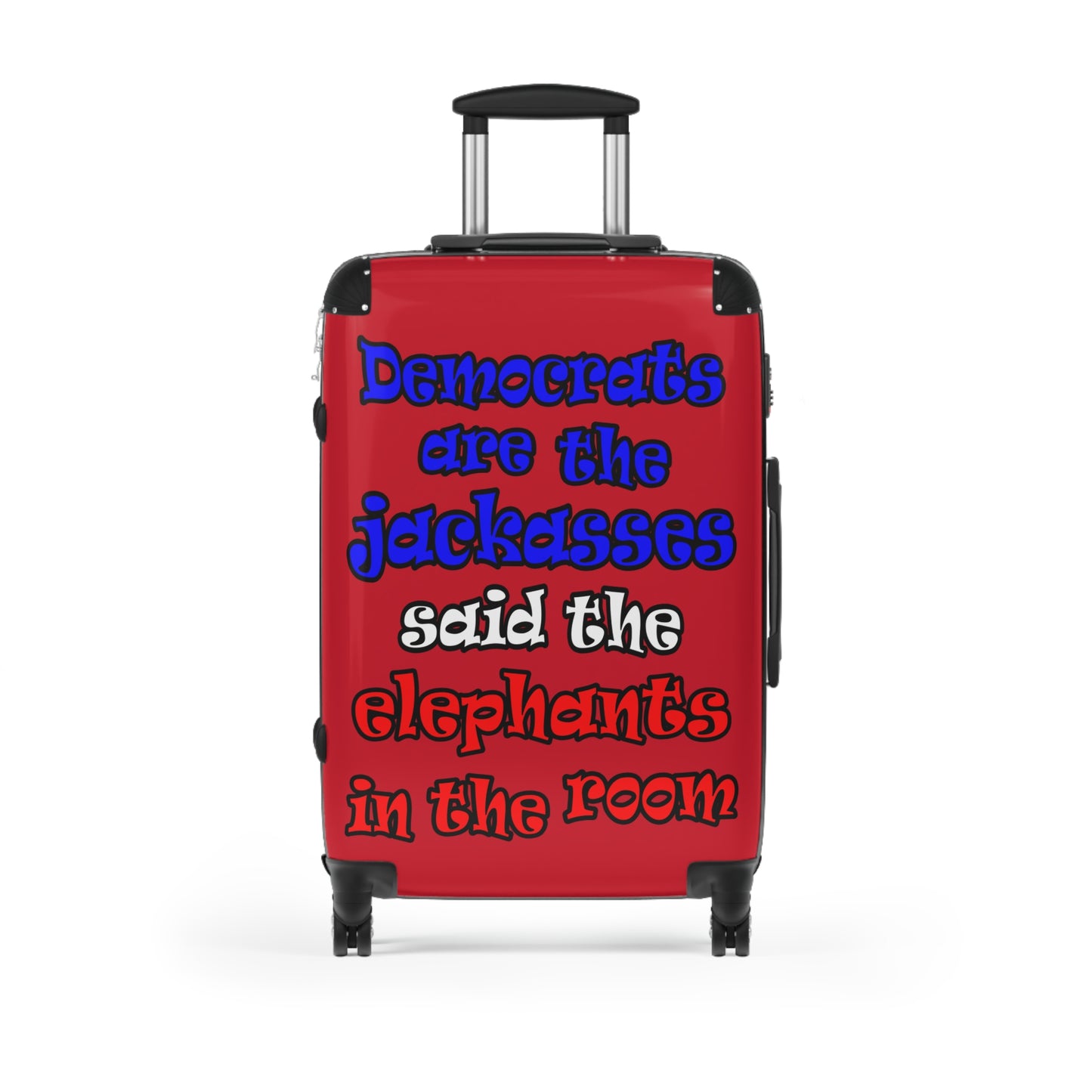 donkeys and elephants - Suitcase (dark red)