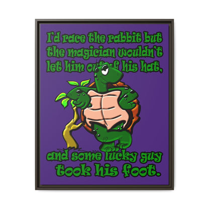 turtle race - framed canvas art (purple)