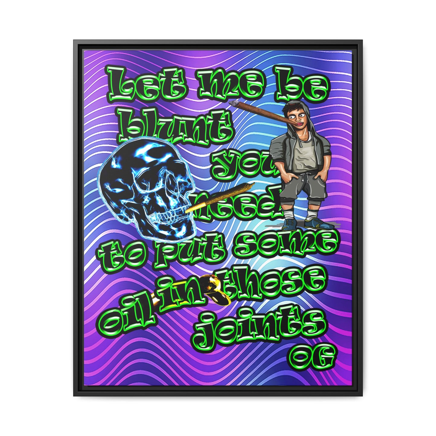 og - framed canvas art (purple wave)