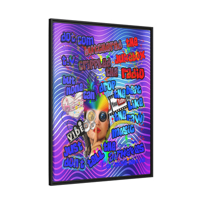 drop the beat - framed canvas art (purple wave)