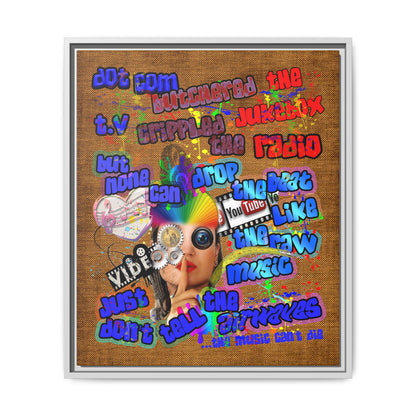drop the beat - framed canvas art (brown papyrus)