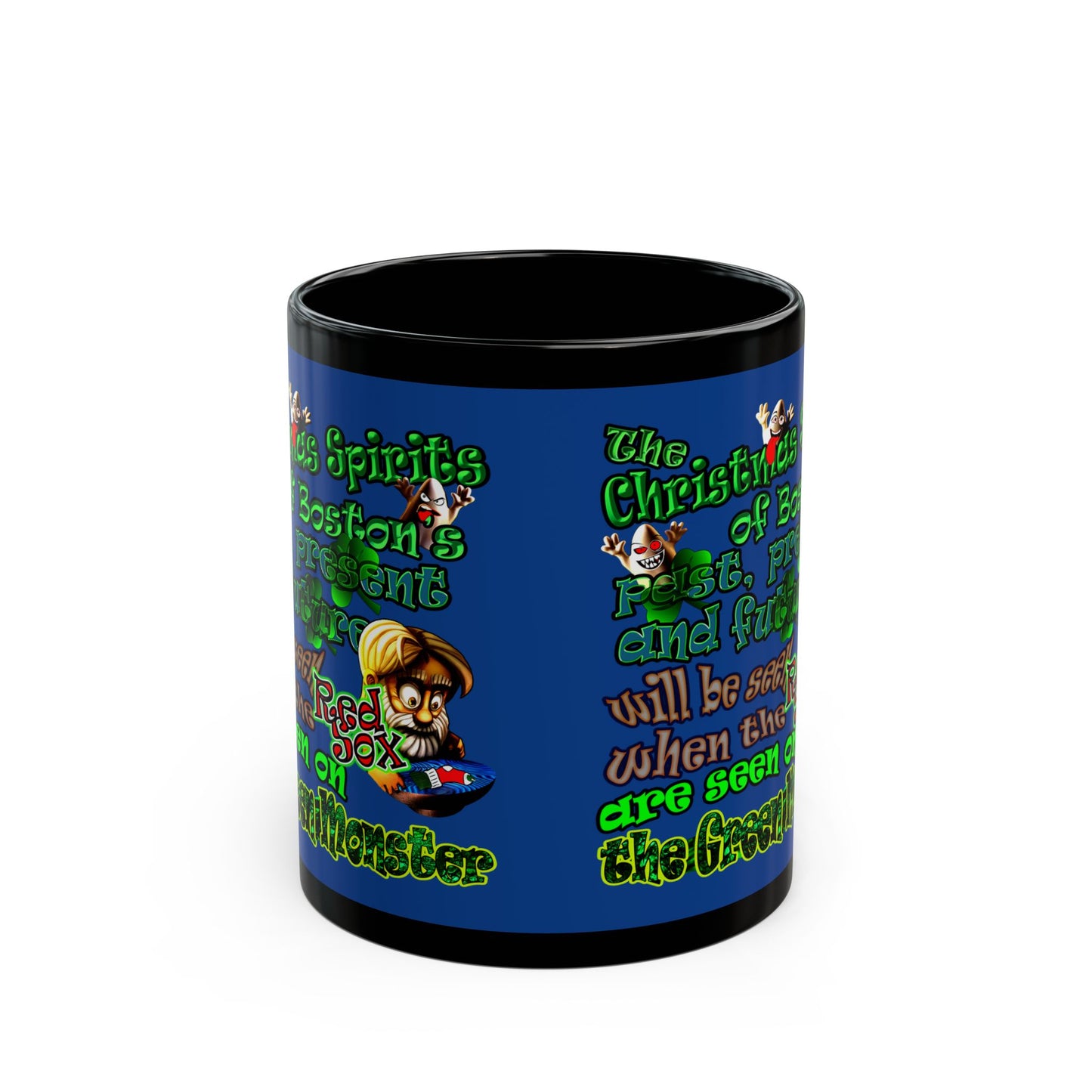 christmas spirits of boston - Black Mug (dark blue)