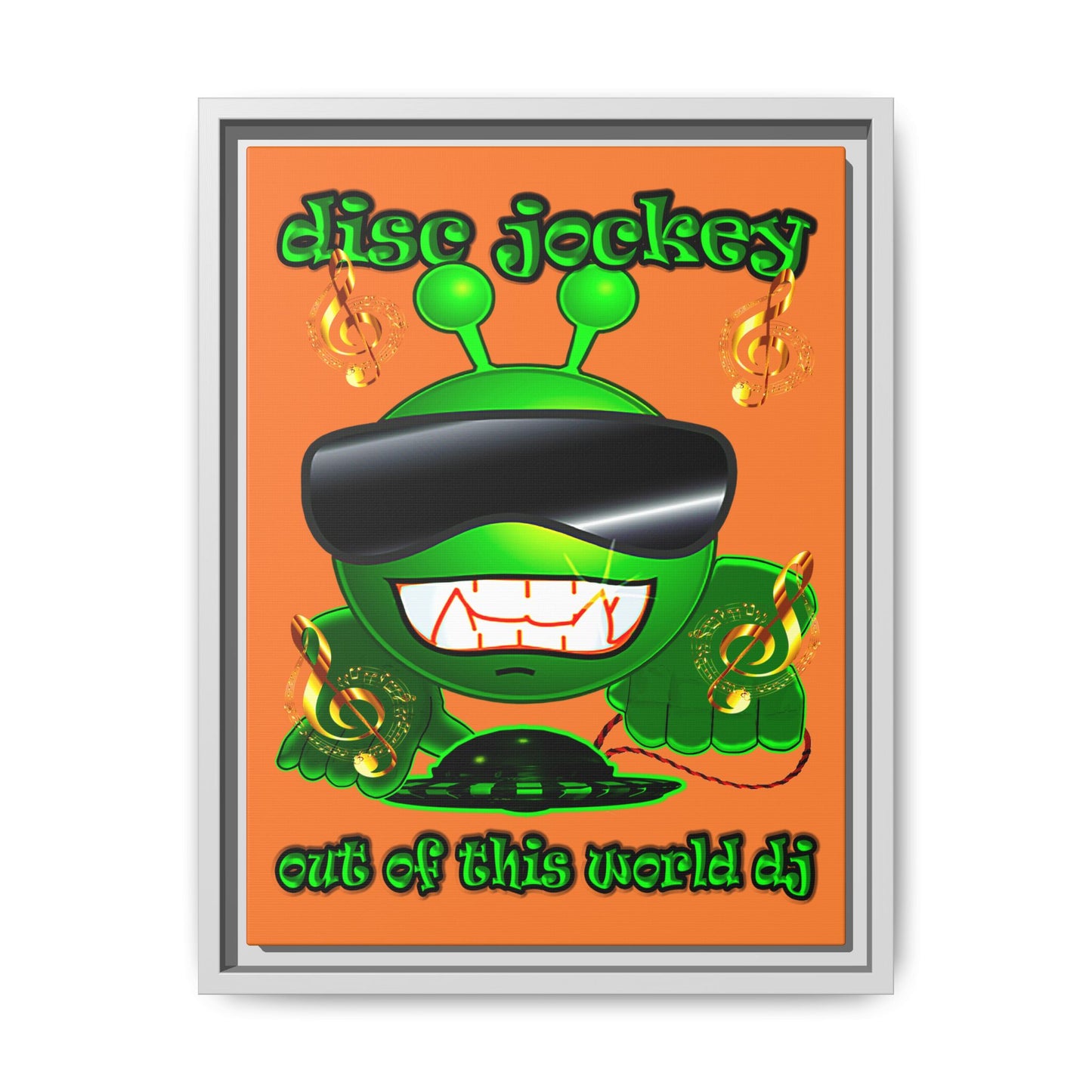 disc jockey - framed canvas art (crusta)