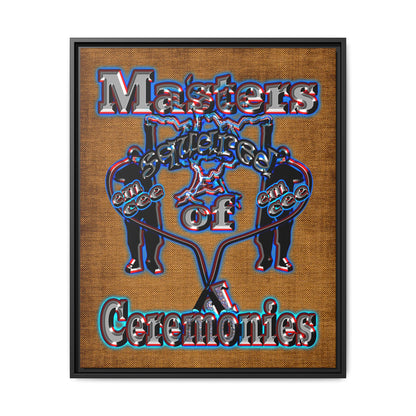 em cee squared - framed canvas art (brown papyrus)