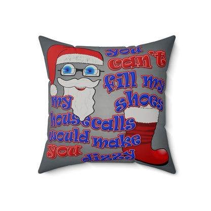 santa's shoes - Faux Suede Square Pillow - (grey-light grey)