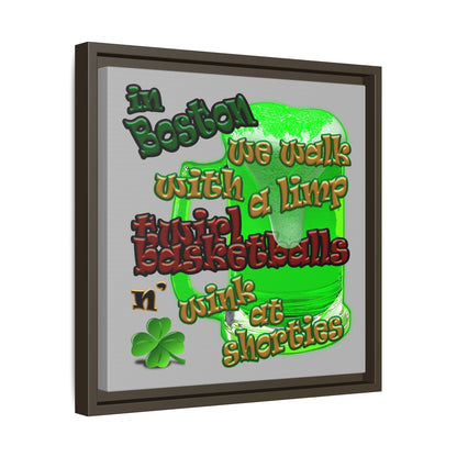 celtics logo - framed canvas art (light grey)