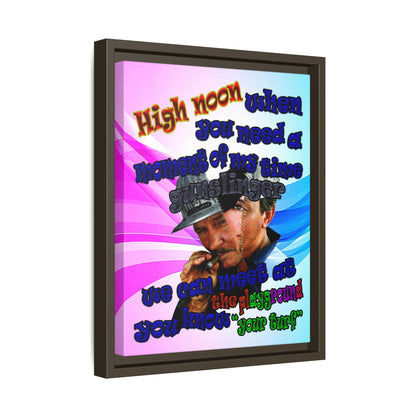 high noon - framed canvas art (light blue-pink wave)