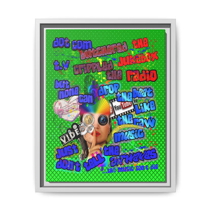 drop the beat - framed canvas art (logo green)