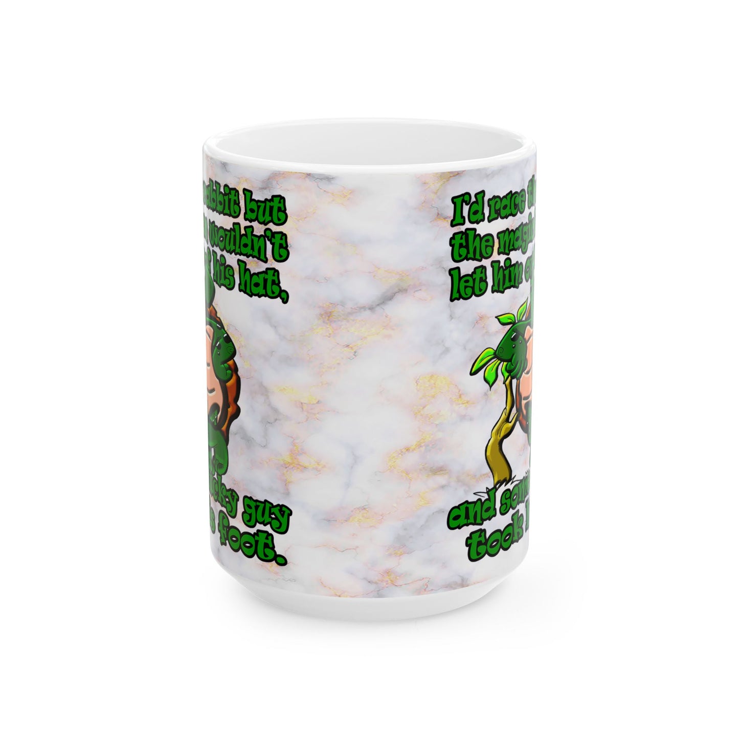 turtle race - White Mug (white marble)