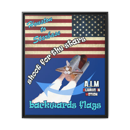 shoot for the stars - framed canvas art (dark blue)