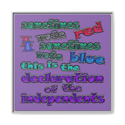 declaration of the independents - framed canvas art (light purple)