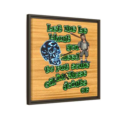 og - framed canvas art (butterscotch wood finish)