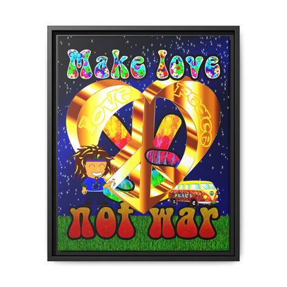love peace - framed canvas art ('snoops' background)