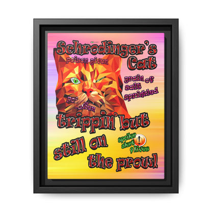 schrodinger's cat - framed canvas art (color blur)