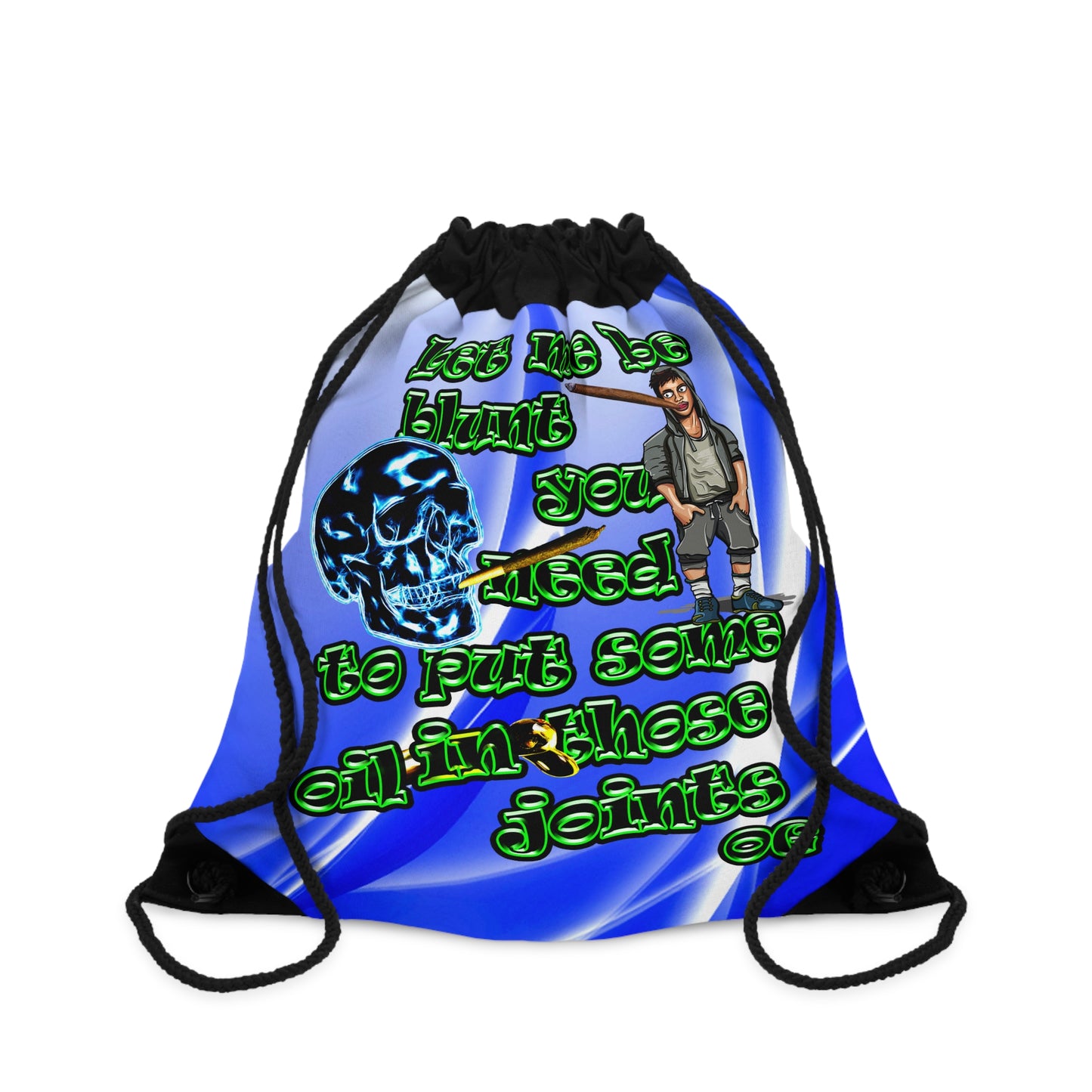 og - Drawstring Bag (blue-white wave)