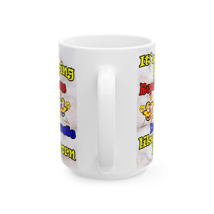 popping like popcorn - White Mug (white marble)