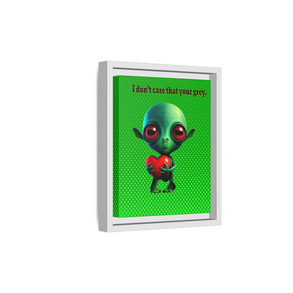 I don't care that your grey - framed canvas art (logo green)