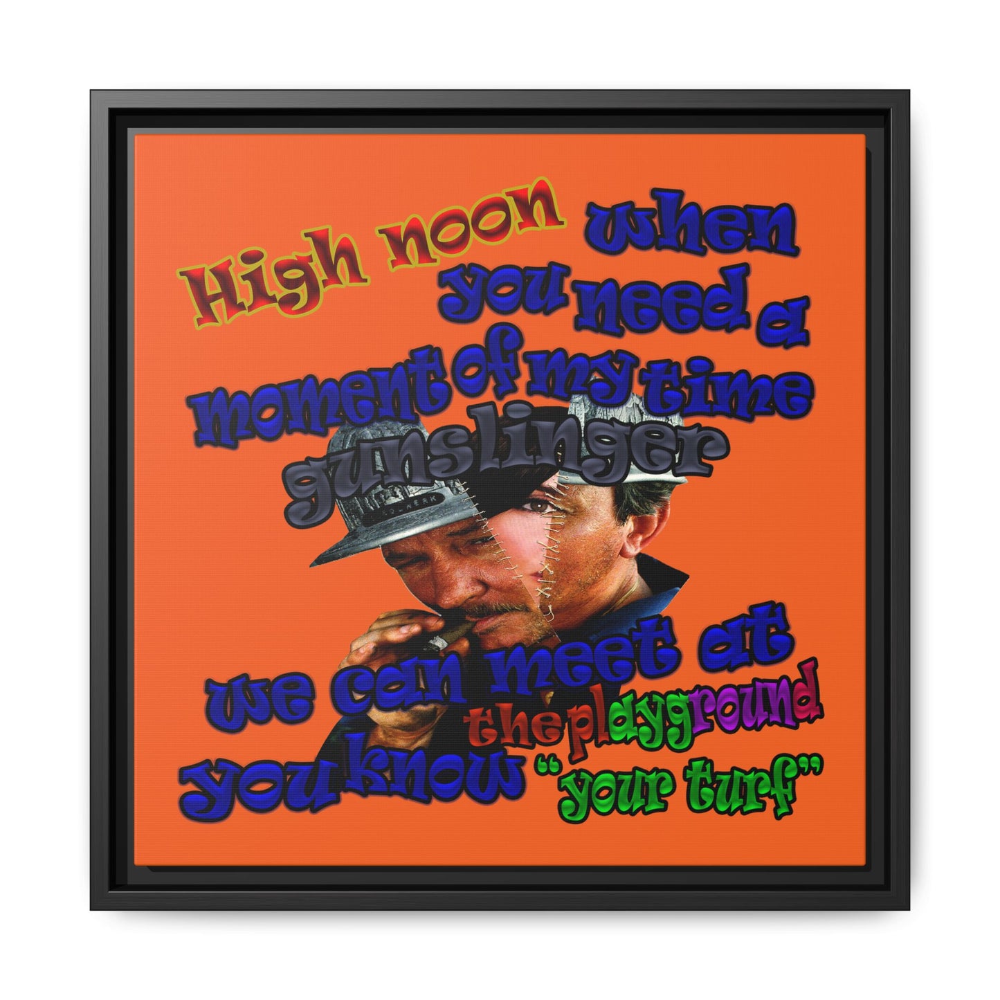 high noon - framed canvas art (orange)