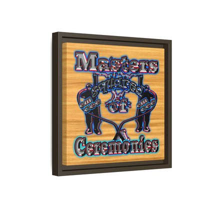 em cee squared - framed canvas art (butterscotch wood finish)