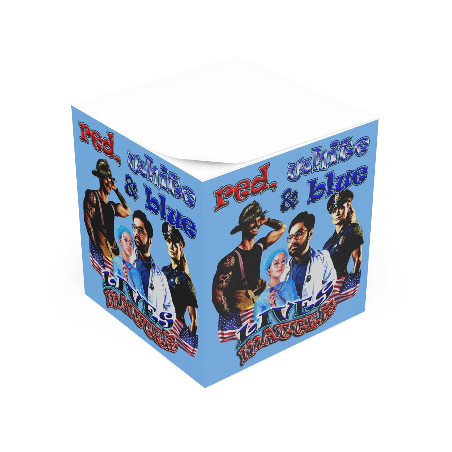 rw&b lives matter - note cube (light blue)