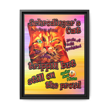 schrodinger's cat - framed canvas art (color blur)