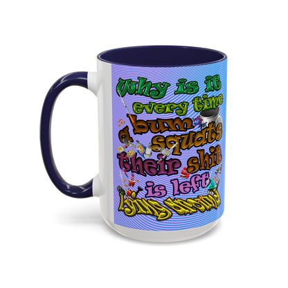 the bum's shit - Accent Mug (light blue-purple wave)