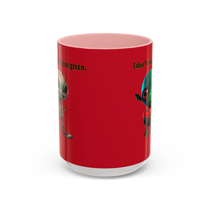 I don't care that your grey - Accent Mug (dark red)
