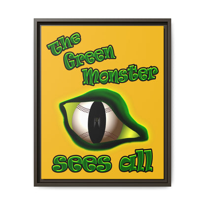green monster - framed canvas art (yellow)
