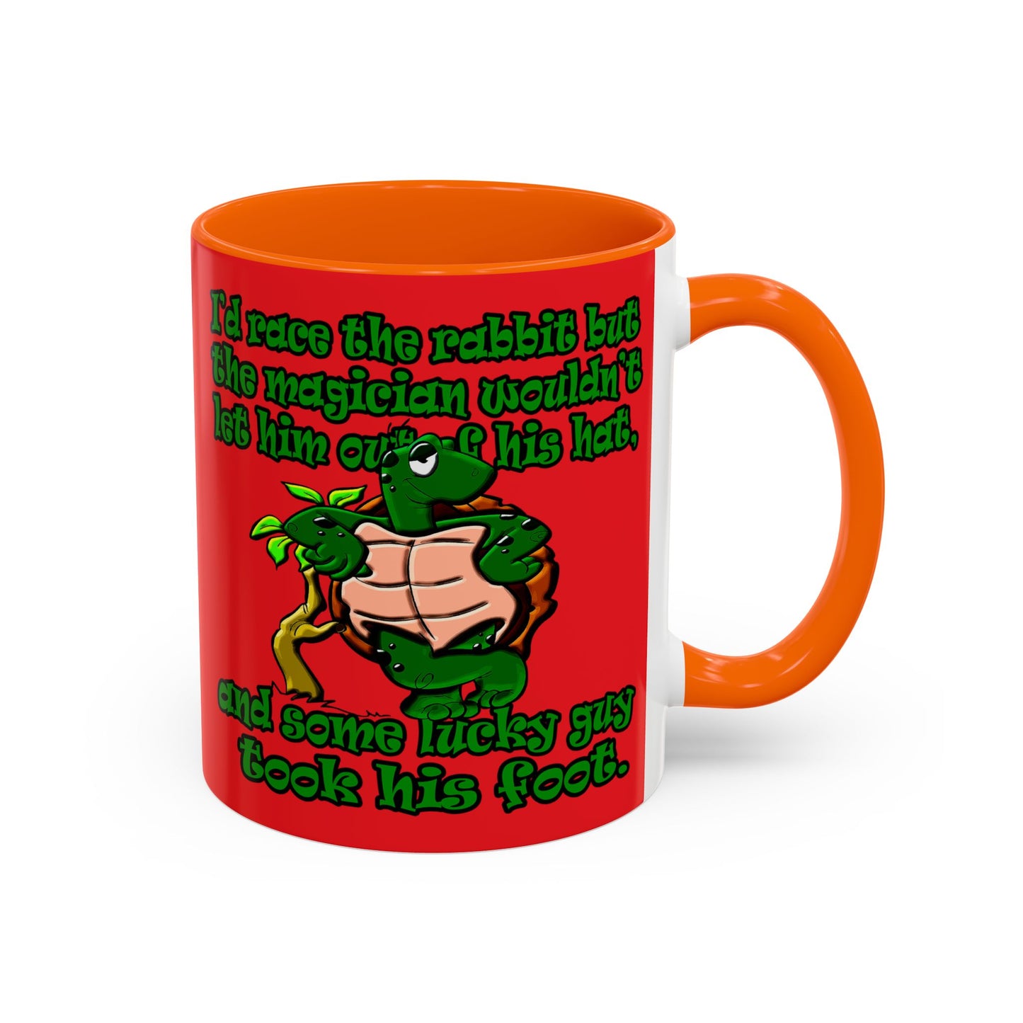 turtle race - Accent Mug (red)
