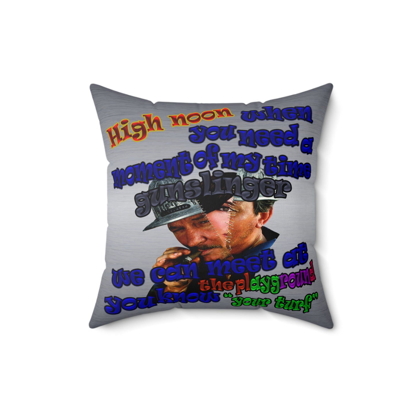 high noon - Spun Polyester Square Pillow - (brushed nickel)