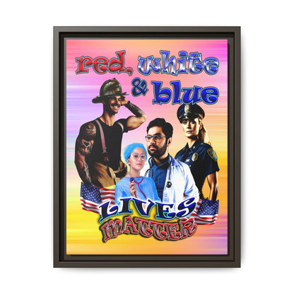 rw&b lives matter - framed canvas art (color blur)