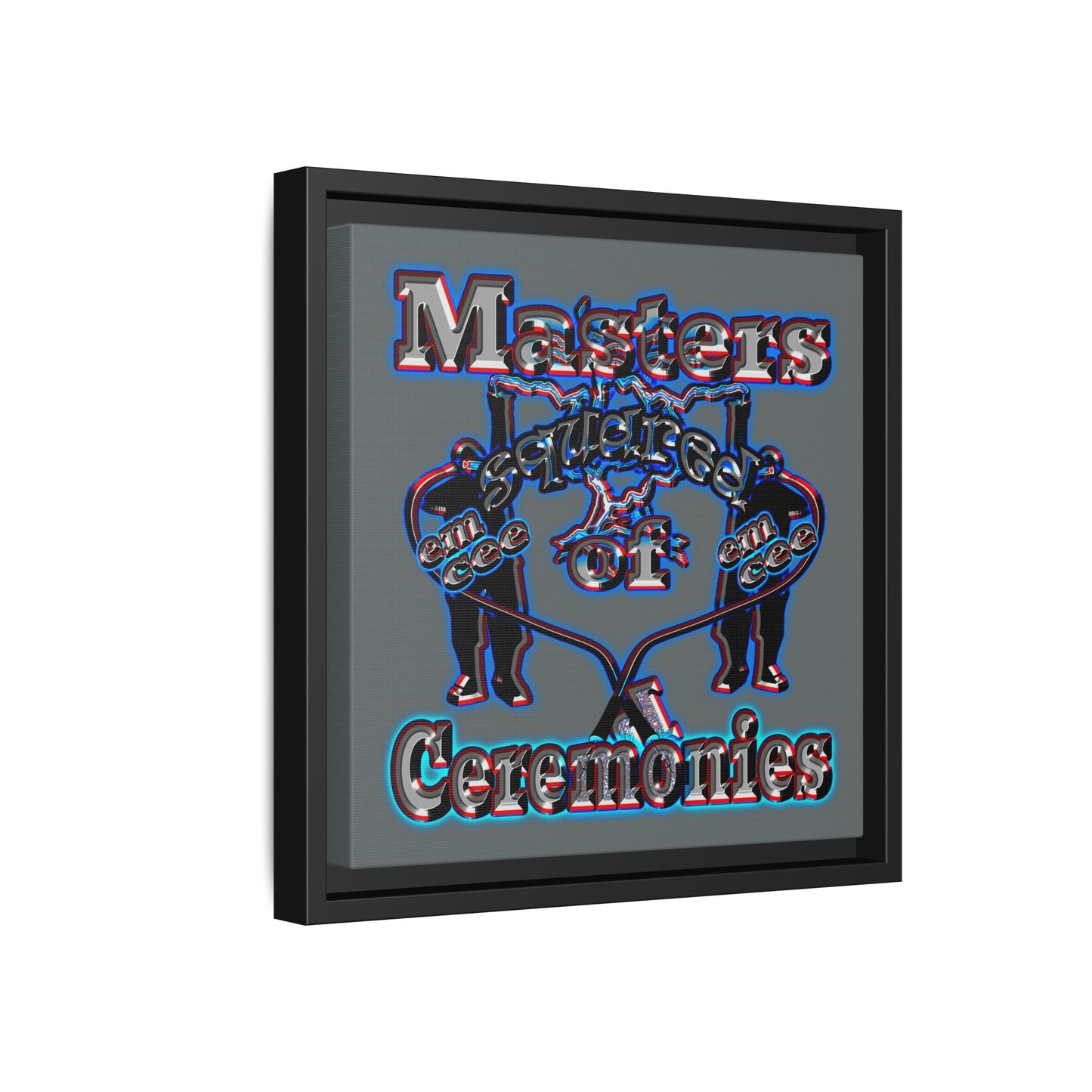 em cee squared - framed canvas art (dark grey)