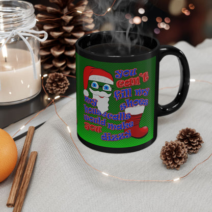 santa's shoes - Black Mug (logo green)