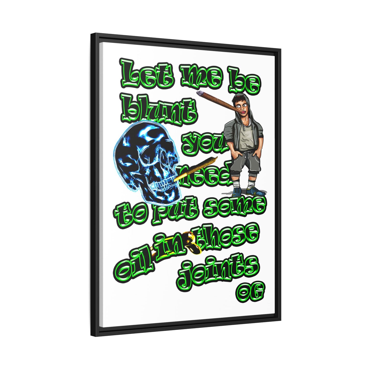 og - framed canvas art (white)