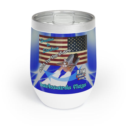 shoot for the stars - Chill Wine Tumbler (blue-white wave)