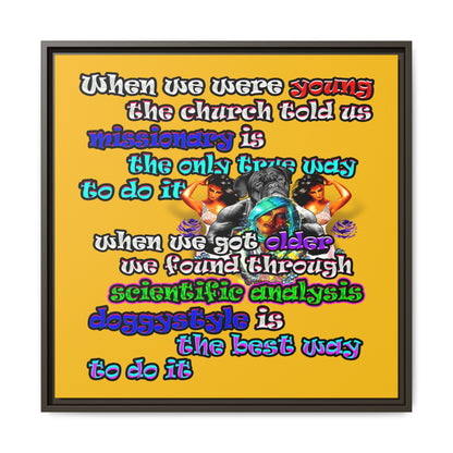 doggystyle - framed canvas art (yellow)