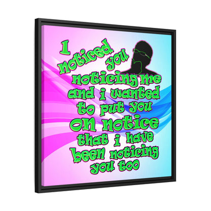 noticed you noticing - framed canvas art (light blue-pink wave)