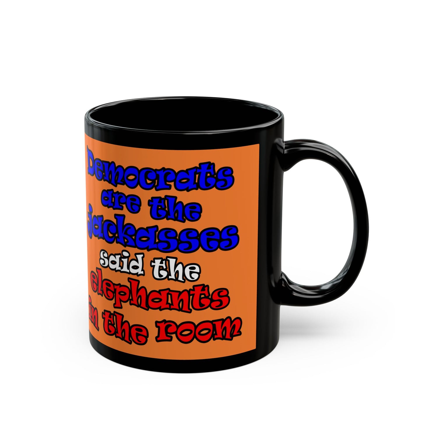 donkeys and elephants - Black Mug (crusta)