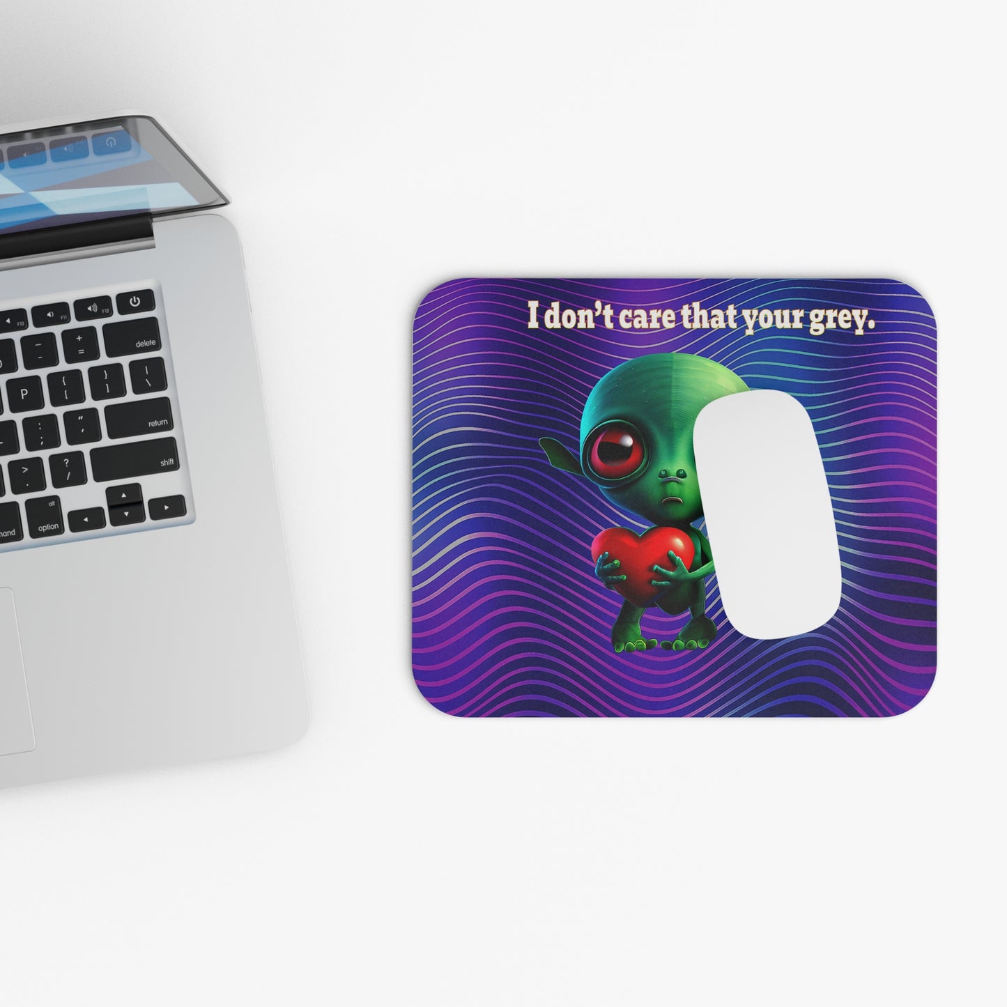 I don't care that your grey - Mouse Pad (Rectangle) (purple wave)