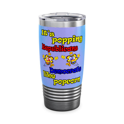 popping like popcorn - Ringneck Tumbler, 20oz (light blue-purple wave)