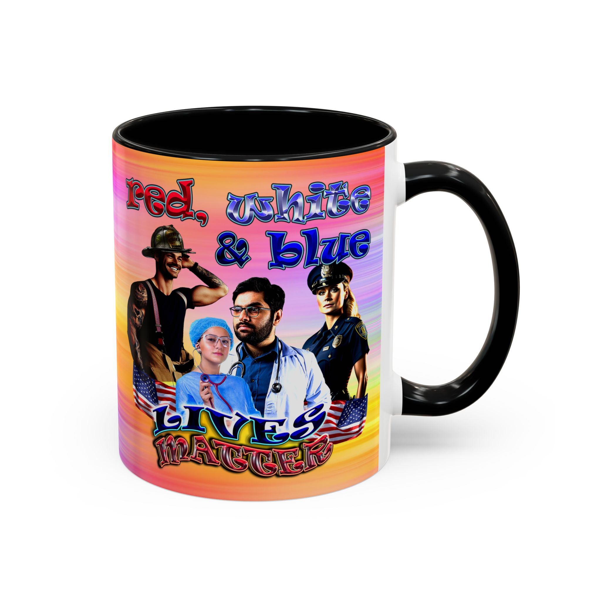 rw&b lives matter - Accent Mug (color blur)