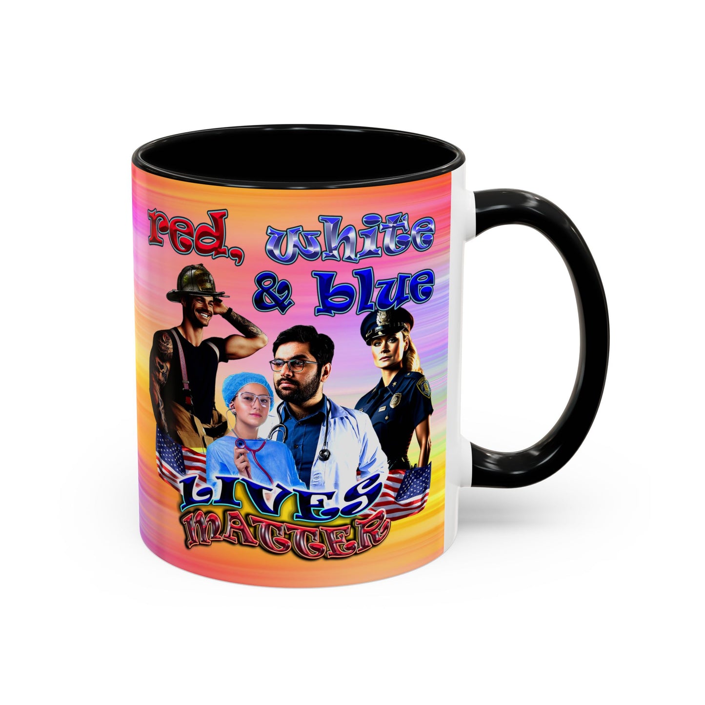 rw&b lives matter - Accent Mug (color blur)