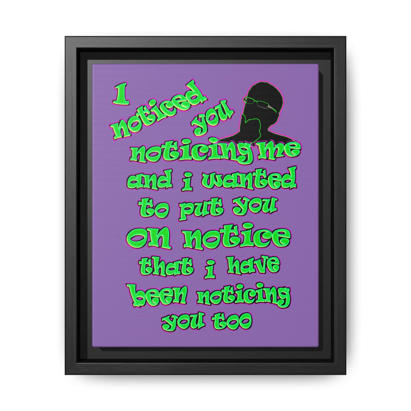 noticed you noticing - framed canvas art (light purple)