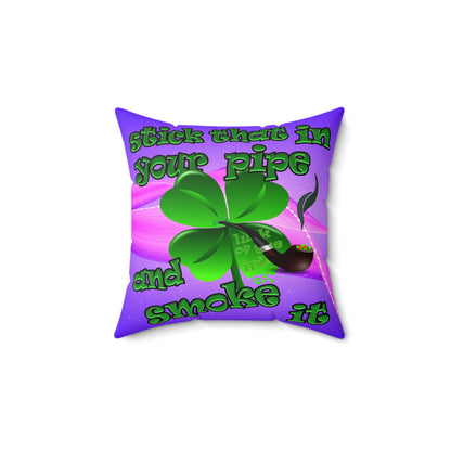 celtics logo - Spun Polyester Square Pillow - (purple-pink wave)